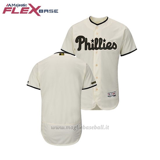 Maglia Baseball Uomo Philadelphia Phillies 2018 Dia de los Caidos Flex Base Crema